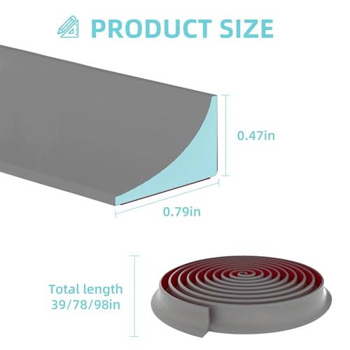 Shower Threshold Water Dam,Walk in Shower Water Guard, Shower Dam Water Barrier Bathroom Sink Splash for Dry And Wet Separation Caulk Seal Strip Edge Trim (39Inch, Gray) - color: Gray, style: 39Inch