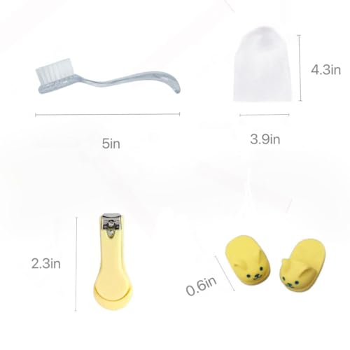 5 Pcs Hedgehog Supplies Hedgehog Bath Kit Include Foldable Bathtub 1 Cleaning Brush 1 Bath Foaming Net 1 Nail Clipper Trimmer A Pair of Slippers Guinea Pig Bathtub Yellow