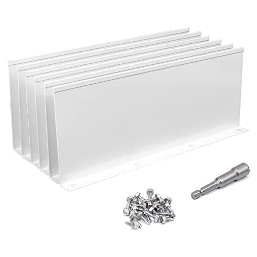 6 Pack Aluminum Gutter Valley Splash Guard,Keep Water from Overshooting The Gutter,for Valley,Corner,or Straight,10 inch Each Piece,White - color: White, size: 6 Pack
