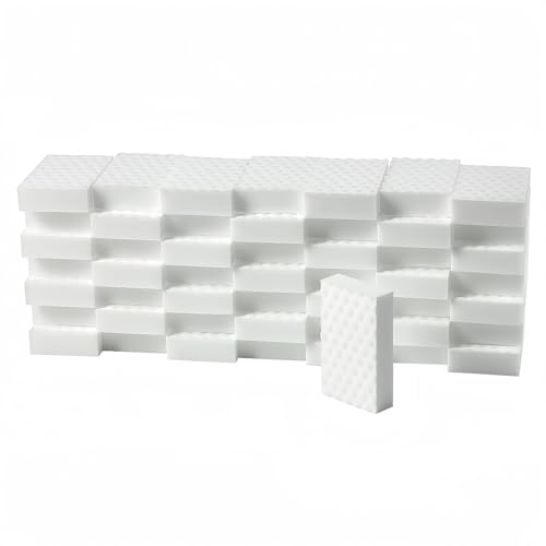 Magic Sponges Eraser,50PCS 2X Density Melamine Sponge Foam Cleaner for Bathtub, Floor, Baseboard, Bathroom, Wall,Kitchen,Furniture (50PCS (2X Density) | Just add Water,No Chemical Cleaners Required,Multi-purpose Cleaning Sponge for Kitchen, Bathroom,Batht