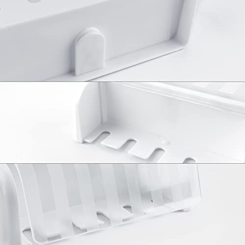 5 Slots Wall Mount Toothbrush Holder with Cover, Self Adhesive Toothbrush Storage Organizer for Shower, Toothbrush Hanger for Bathroom, Medicine Cabinet, Dorm - color: White 1 Pack