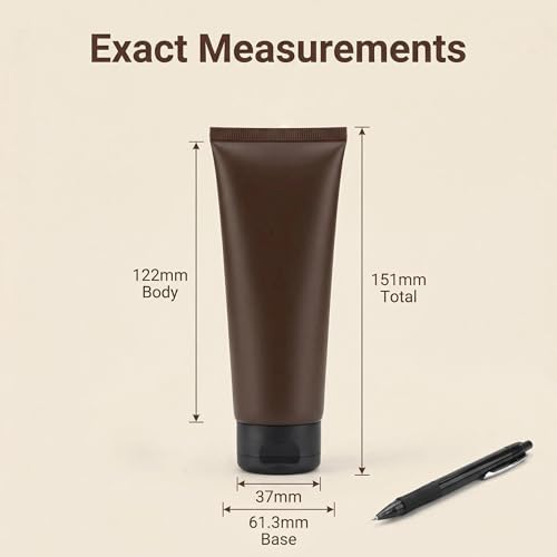 6 Pack 3.38oz/100ml Refillable Empty Plastic Squeeze Soft Tubes Bottle with Flip Cap Bottle Container for Cosmetic Cream Lotion Shampoo Travel (Amber)