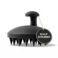 SXNSE - Revive Silicone Scalp Massager, Jet - Manual Hair & Scalp Scrubber for Dandruff, Buildup, Itch, & Hair Growth - Soft Exfoliating Silicone Bristles for Wet & Dry Hair, Flake-Free Finish - color: Jet