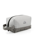 GOX Premium Plaid & Leather Travel Toiletry Bag with Reinforced Handles Cosmetic Organizer (9x5.1x5.1 inches) for Bathroom, Shaving, Makeup Essentials (Grey) - color: Grey