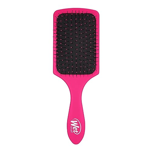 Wet Brush Paddle Detangler Hair Brush, Pink, Ultra-Soft IntelliFlex Bristles with AquaVent Design, Great For Treatment & Mask Application, Women, Men, Wet, Dry and Damaged Hair - color: Pink, size: 1 Count (Pack of 1)