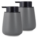 12Oz Hand Soap Dispenser Set - 2 Pack Ceramic Lotion Soap Dispenser Set with Easy-to-Press Black Pump, Refillable Mordern Liquid Dish Soap Dispensers for Bathroom & Kitchen (Grey, Liquid Pump) - color: Grey Liquid Dispenser