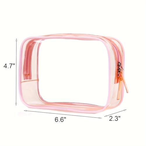 Buminee Clear Pouch Small, Makeup Bag, 6.6"x2.3"x4.7" TSA Approved Toiletry Bag, Clear Travel Bags for Toiletries, Cosmetic Bag for Women-9 Pack - color: mixed 9 color