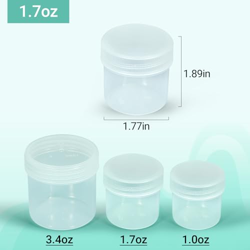 ASEVAT 1.7 oz Wide Mouth Lab Reagent Bottles, Laboratory Grade Chemical Container, Sealed Leak-proof Translucent PP Bottle, Pill Bottle, Water Sample Jars(6 Pcs) - size: 1.7 oz