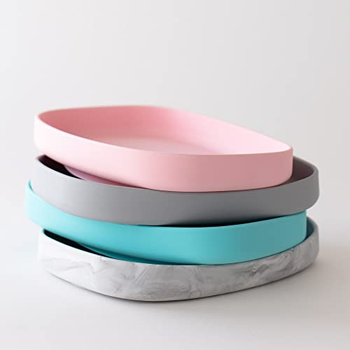 Bumkins Toddler and Baby Suction Plate, Silicone Grip Dish Large Tray for Big Kids, Fits Most Highchairs, Essential Children Feeding Supplies, Non Skid Sticky Bottom, Platinum Silicone, Pink - color: B5 Pink-GT