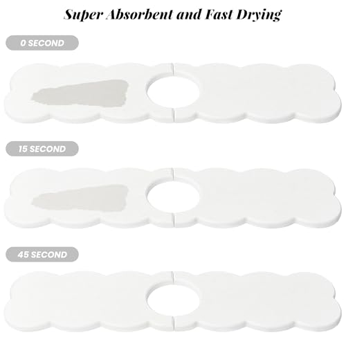 15.7'' Long Size Diatomite Faucet Mat Fast Drying Stone Sink Tray Splash Proof Bathroom Counter Faucet Super Water Absorption - size: 15.75" x 3.94"