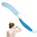 Back Scrubber for Shower, 15.35" Long Handle Shower Brush for Body, Back Brush for Shower for Men Women, Long Handled Bath Sponge for Deep Clean, Exfoliating, Anti-Slip Curve Handled Back Scrubber - size: Blue-Blue