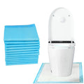 25 Pack Disposable Toilet Mats Absorbent Toilet Floor Protector from Urine U-Shape Toilet Training Rug Waterproof Non-Slip Bathroom Potty Training Mats for Children Adult (Blue)