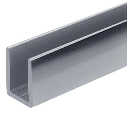 Brixwell SDCD38PS-CCP4 Polished Stainless 3/8" Fixed Panel Shower Door Deep U-Channel - 4 inch Sample - color: Polished Stainless Steel, size: 4 Inch - Sample