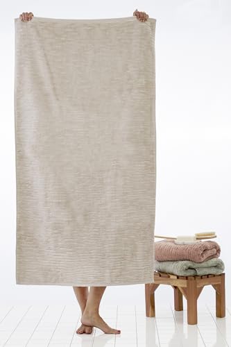 SKL Home CloudSoft Cotton Luxury Bath Towel, Oatmeal - color: Oatmeal, style: Bath Towel