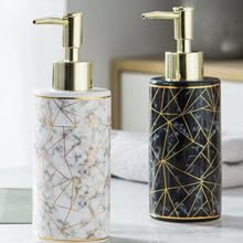 Ceramic Soap Dispenser for Bathroom Kitchen for Liquid Hand Dish Soap (Gold) - color: Gold