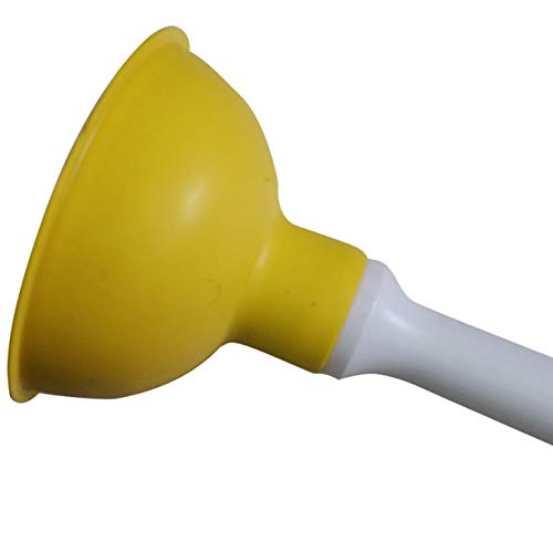 Drain Plunger, Small Hand Force Plumber Helper, Little 4 inch Cup Clog Remover, Tiny Rubber Unclogger in 9" Short Handle for Kitchen Sink, Bathroom Toilet, Shower Bath Tub (Yellow) - color: Yellow