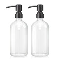 AmazerBath Soap Dispenser, 2 Pack Glass Soap Dispenser with Stainless Steel Pump, 17 Oz Bathroom Hand Soap Dispensers Bottle for Bathroom & Kitchen, Clear & Black - color: Black