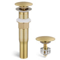 KES Sink Drain without Overflow Anti Clogging Pop Up Drain with Strainer Bathroom Sink Drain Assembly Brushed Gold, S2013D-BZ - color: Brushed Gold, style: for NO overflow sink,1-pack