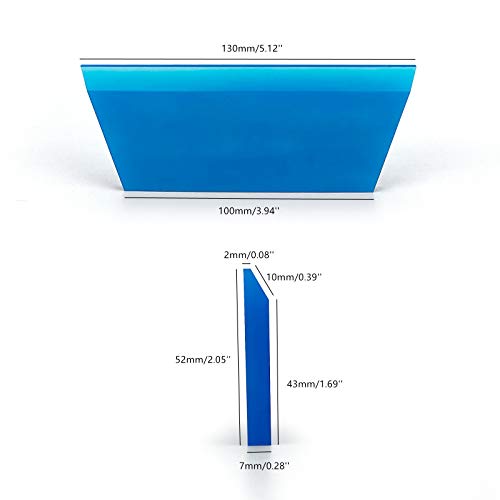 CARTINTS 2pack Squeegee Blade Replacement Mini Squeegee, 5.1x 2 inch, for Cleaning Glass, Shower Door and Car Windows and Screen Printing,Blue - color: Blue