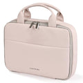 Greenfeather Hanging Toiletry Bag for Women, Compact 3-Layer PU Leather Organizer with Hook – Cosmetic & Makeup Travel Bag, Washable Waterproof EVA, Spacious Foldable Case for Weekend Trips - color: Warm Nude