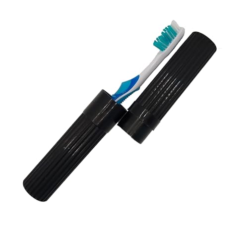 American Comb Toothbrush Holder - Black, Made in USA, with Ventilation Holes, for Toothbrush Covers, Toothbrush Holder, Toothbrush Soft, Durable Design, Hygienic Bathroom Accessory - color: Black