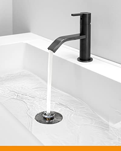 Tgosomt Bathroom Sink Stopper, Bathroom Sink Drain Strainer, Revolutionary Bathroom Accessories and Essentials (Matte Black) - color: Matte Black, size: 1 Pack