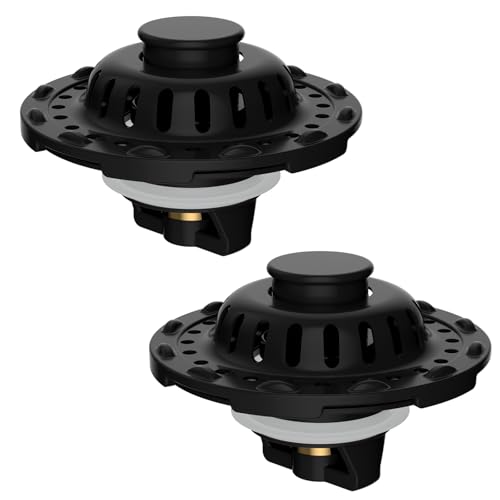 Universal Bathtub Drain Stopper, 2PCS Metal Shower Hair Catcher, Matte Black | 3 in 1 Bathroom Sink Strainer with Visible Top Filter, Tub Stopper for Standard 1.1''~2.36'' Sink Hole - color: Matte Black Finish