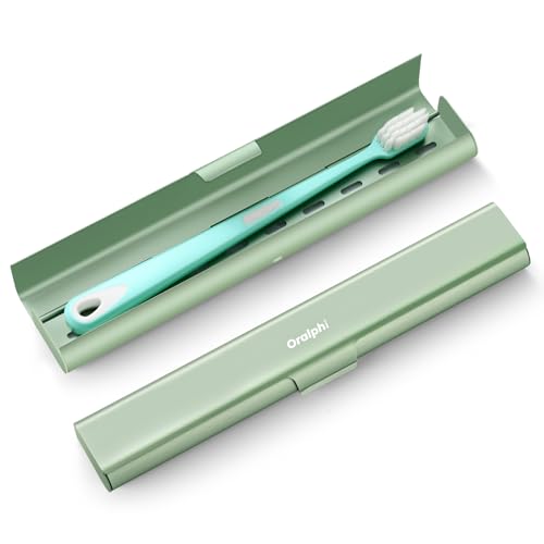 Aluminum Toothbrush Travel Case, Portable Travel Toothbrush Holder, Durable Manual Toothbrush Box Container for Traveling, Bathroom, Camping, Business Trip-Green - color: Green, size: 1 Pack (Standard)
