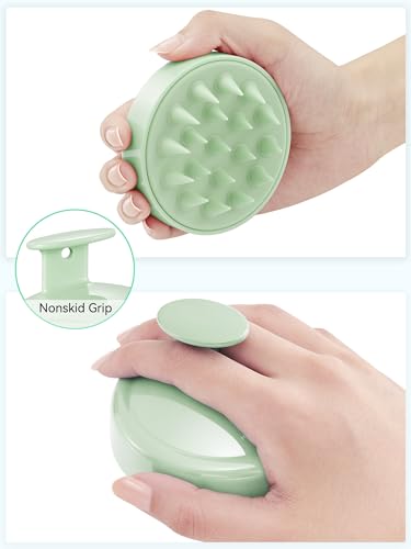 HEETA Scalp Massager Hair Growth, Soft Silicone Scalp Scrubber Shampoo Brush for Exfoliation, Dandruff Removal Head Massage Stress Relax, Wet & Dry Use for Thick Thin Curly Hair Care, Lime Green - color: Lime Green