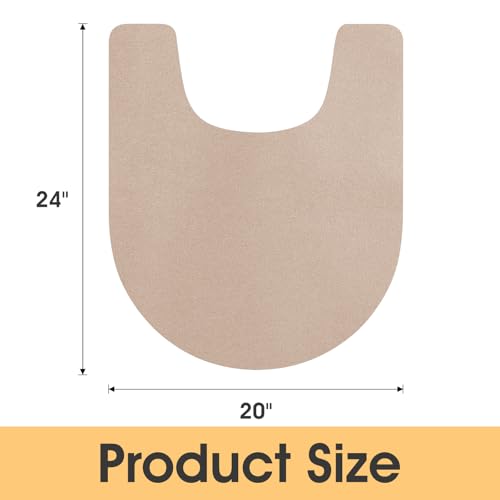 ACCUMTEK Non Slip Bath Mat, Thin Bathroom Rugs Fit Under Door, Quick Dry Bath Mats, Machine Washable Bath Rugs for Bathroom, Bathtub & Kitchen, Taupe/Solid/U-Shaped 24"x20" - color: Taupe, size: 1'8" x 2' (U-Shape)