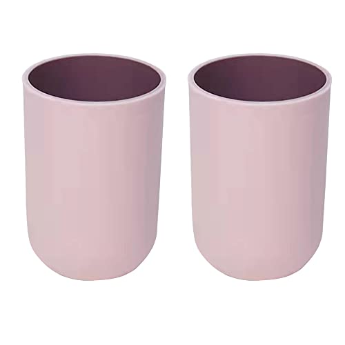 Cup 10.5oz, Unbreakable Reusable Drinking Cups Set of 2 Colors, Plastic Toothbrush Cup Tumbler 300ml, Dishwasher Safe (Light pink & Light pink) - color: Light pink & Light pink