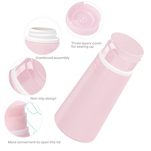 Valourgo Travel Bottles for Toiletries Tsa Approved Travel Size Containers BPA Free Leak Proof Travel Tubes Refillable Liquid Travel Accessories for Cosmetic Shampoo and Lotion Soap for travel, 4Pcs - color: Pink, White, Blue, Green