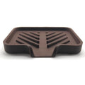 Silicone Soap Dish Tray and Sponge Holder with Drain Chute and Feet | 3-Way Sloped Design | Bathroom and Kitchen Sink Organizer Caddy (Dark Chocolate, 5"x4", 3.5 Ounces) - color: Dark Chocolate, size: 5"x4"