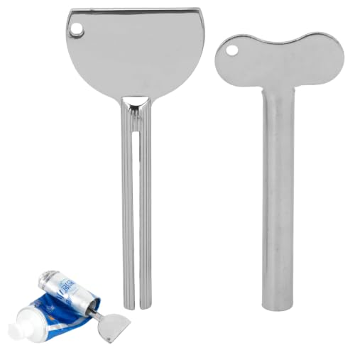 2Pcs Metal Tube Squeezer Keys, Toothpaste Roller, Salon Tube Squeezers, Bathroom Aids and Accessories (A+B) - color: A+b