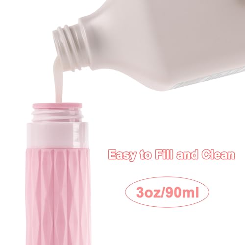 Travel Bottles for Toiletries, Travel Size Toiletries, TSA Approved 3oz Size Toiletry Containers, Leakproof & Refillable Silicone Bottles for Shampoo Conditioner(Purple) - color: Purple