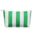 RSRSLEII Large Waterproof Travel Striped Makeup Bag, Aesthetic PVC Toiletry Bag, Coquette Cosmetic Bag, Sunscreen Accessories Storage Organization, Beach Travel Purse(Green) - color: Green