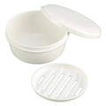 [LENITH] Travel Soap Dish Soap Case Holder Portable Clear Soap Container Box Bathroom/Gym Shower/Outdoor Camping (Round White) - color: Round White