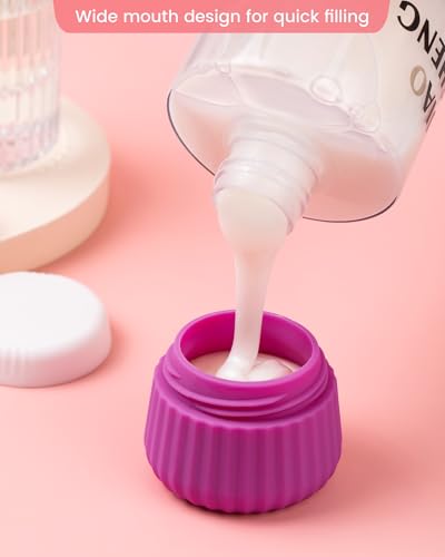 Mrsdry Travel Containers for Toiletries 4 Pack, TSA Approved Travel Size Toiletries, Travel Size Containers, With Clear Bag Leak Proof Silicone Jars, Travel Essentials Creams Jars Carrying Small Items - color: Bright Colors, size: 1 oz