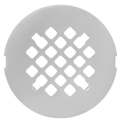 4 ¼” Brushed Nickel Snap-in Shower Drain Cover - Stainless Steel Replacement - 4.25" OD Shower Drain Strainer - Easy Install - Premium Round Shower Drain Cover - Solid Brass Construction - color: Brushed Nickel