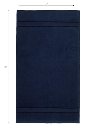 COTTON CRAFT Ultra Soft Hand Towels - 6 Pack - 16x28-100% Cotton Face Towels - Absorbent Quick Dry Everyday Luxury Hotel Bathroom Kitchen Spa Gym Shower Pool Camp Picnic - 580 GSM - Navy - color: Navy Blue, size: 6 Pack Hand Towels