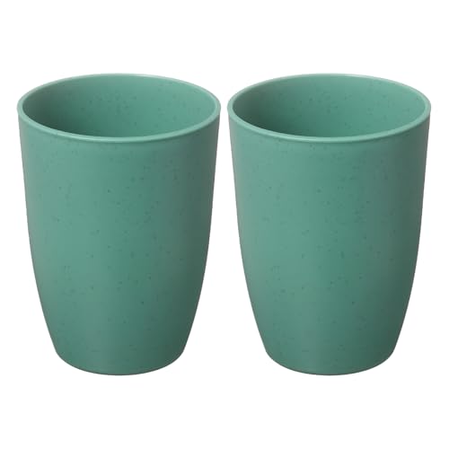 uxcell 2 Pcs Simple Toothbrush Cup, 3 x 3 x 4.1 Inch Bathroom Tumbler Reusable Plastic Cup Set for Storing Toothpaste Toothbrushes Combs Water Beverages, Dark Green - color: Dark Green