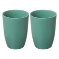 uxcell 2 Pcs Simple Toothbrush Cup, 3 x 3 x 4.1 Inch Bathroom Tumbler Reusable Plastic Cup Set for Storing Toothpaste Toothbrushes Combs Water Beverages, Dark Green - color: Dark Green