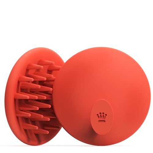 DS Labs Revitalizing Scalp Brush - Silicone Shampoo Massager for a Cleaner, Fresher, Feeling Scalp, Lifts Build Up & Boosts Lather, Ergonomic, Water Resistant, for All Hair Types - color: Orange