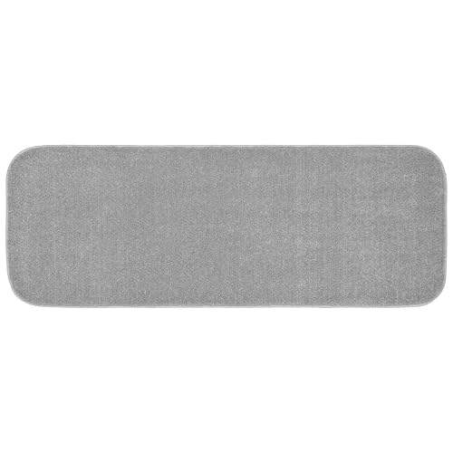 Garland Rug Sedona Bath Rug, Extra Soft Absorbent Plush Bath Rugs, Non-Slip, Quick Drying, Machine Washable, Plush Comfort for Bathroom Floor, Tub and Shower, 22" x 60", Silver - color: Silver, size: 1'10" x 5' (Rectangular)