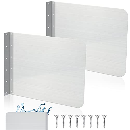 Therwen 2 Pcs Stainless Steel Side Splash Guard for Kitchen Sink 17 x 12 Inch Wall Mount Guard with Screws Commercial Restaurant Bar Hand Wash Sink and Compartment Prep Splash Protector Supply - size: 17 x 12 Inch
