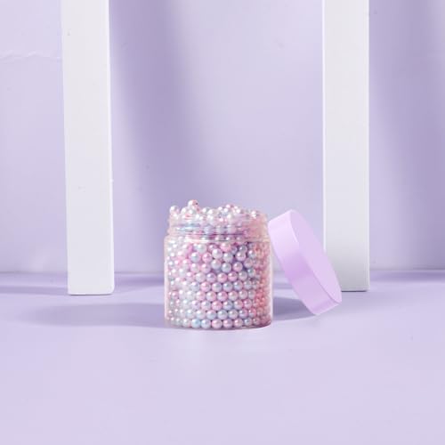 Eternal Moment 36 Pack 2 OZ Plastic Jars Round Clear Cosmetic Container Jars with Purple Lids, Perfect for Lotion, Slime，Cream, Ointments, Makeup, Eye Shadow, Samples, Pot, Travel Storage - color: Purple Lid, size: 2 Ounce