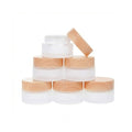 6Pcs Glass Lotion Cream Container with Lid Refillable Empty Sample Cosmetic Jar for Makeup Scrub Cream Toiletries Home Travel (20ml) - color: Clear, size: 20ml