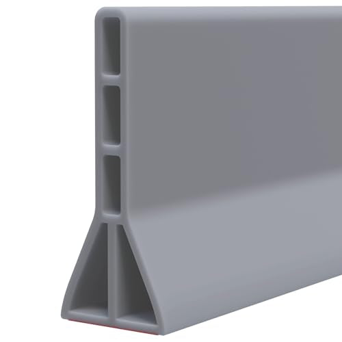 Raycity 3" High Shower Threshold Water Dam 118 IN Collapsible Shower Water Splash Guard for Curbless Shower Threshold Barrier Water Stopper for Wet and Dry Separation Bathroom and Kitchen (Grey) - color: Gray, style: 118 inch