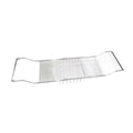 Stainless Steel Expandable Shower Bathtub Tray Over Tub Bath Caddy Expandable Bath Caddy for The Elegant Tub Chrome Polished (Silver) - color: Silver