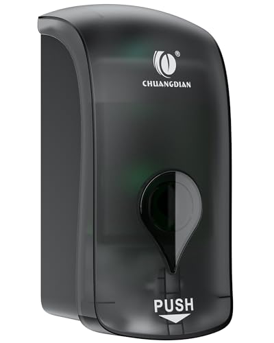 Foaming Hand Soap Dispenser, 35oz (1000ml) Manual Refillable Wall Mount Soap Dispenser, Durable ABS Plastic, for Commercial/Home/Bathroom/Kitchen, Translucent Black, CHUANGDIAN - color: Transparent Black